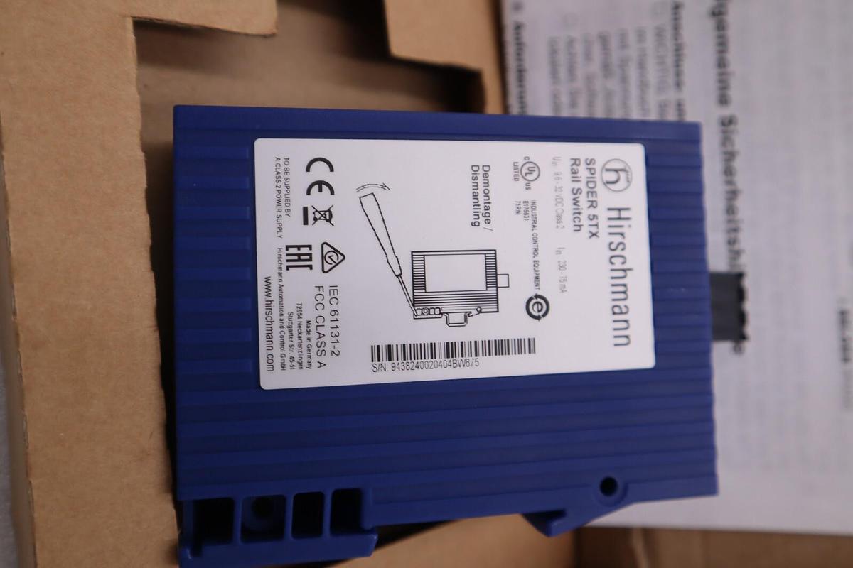 Used NEW OPEN BOX SPIDER5TX HIRSCHMANN SPIDER 5TX  Module Rail Switch STOCK H514A