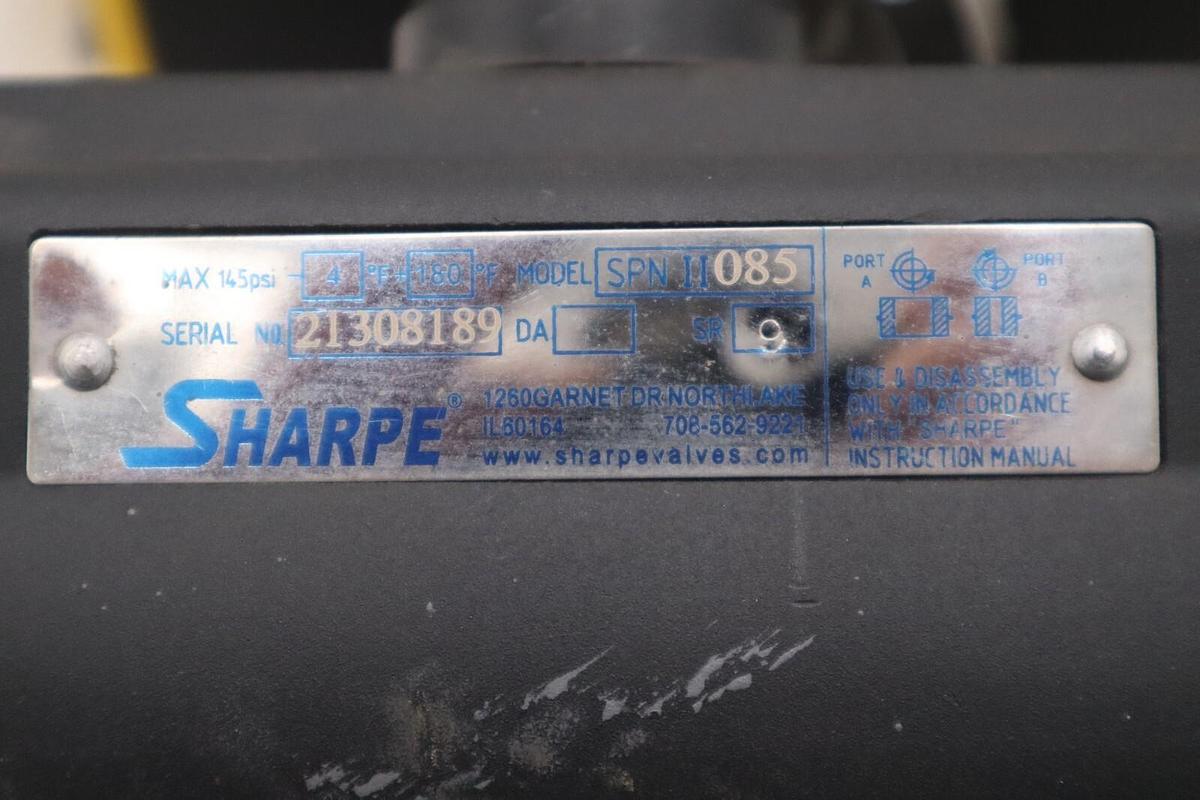 Sharpe SPN II 085 Double Acting Rack and Pinion Pneumatic Actuator STOCK 1550-A