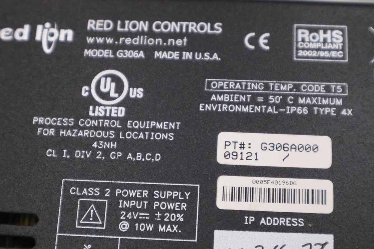 Used Red Lion Controls G306A HMI Operator Interface Console Display Panel G306A000