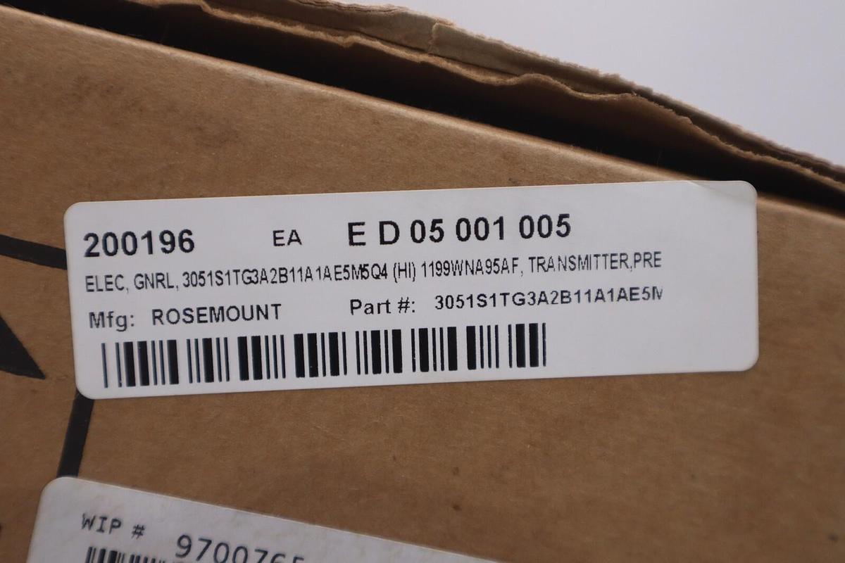 NEW ROSEMOUNT 3051S1TG3A2B11AE5M5Q4 TRANSMITTER 1199WNA95AFFWG2DA00 STOCK G130A