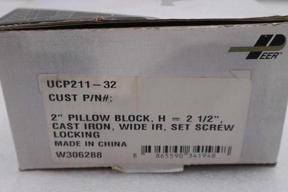 NEW OPEN BOX Peer UCP211-32 , 2 1/2" Pillow Block Ball Bearing STOCK 813-D