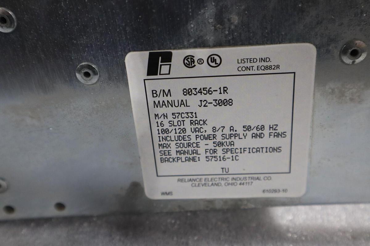 Used NEW Reliance Electric 57C331 Automax 16 Slot Rack 100/120v-ac STOCK G264
