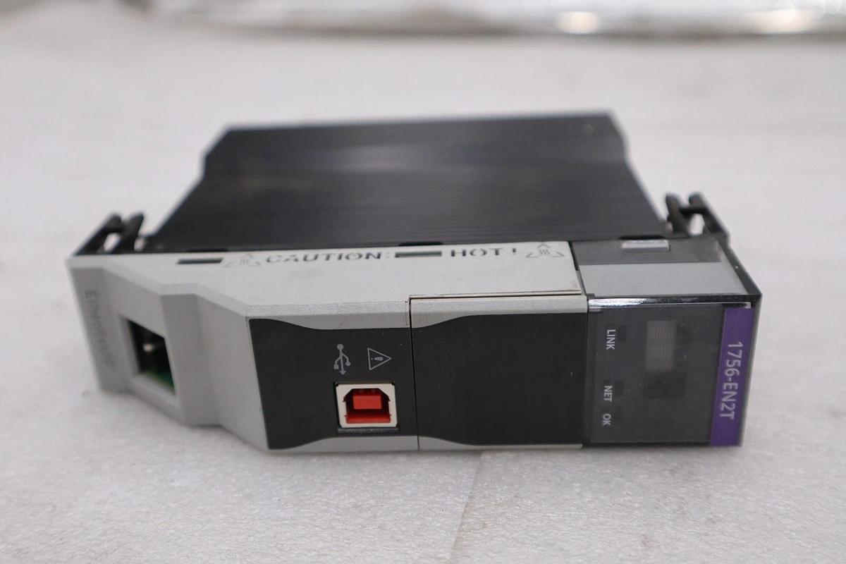 Used ALLEN BRADLEY 1756-EN2T PLC MODULE PULLED FROM USED MACHINERY STOCK GF-211A