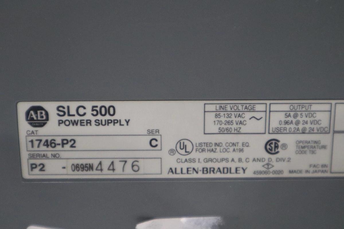 Used Allen Bradley 1746-P2/ 1746-A13 SLC500 PLC Power Supply Module STOCK 2031