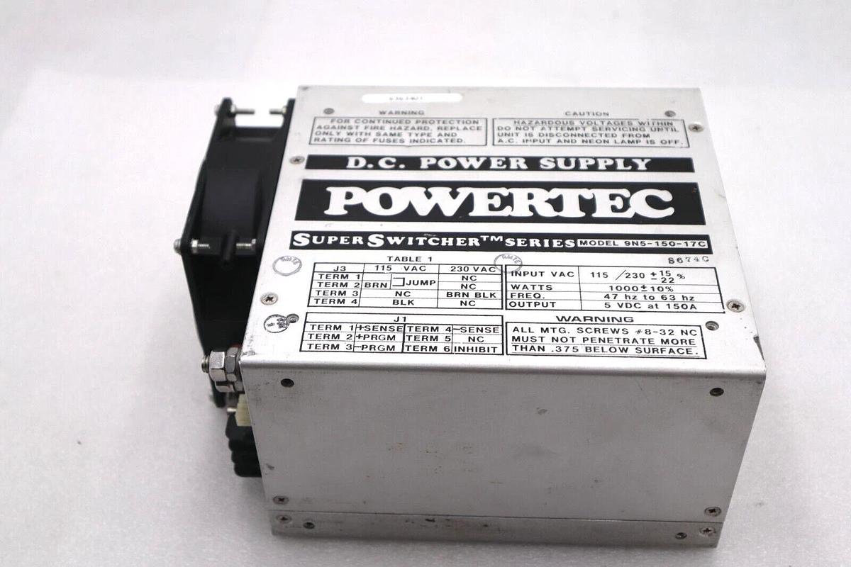 POWERTEC DC POWER SUPPLY MODEL 9N5-150-17C SUPER SWITCHER STOCK #1003A