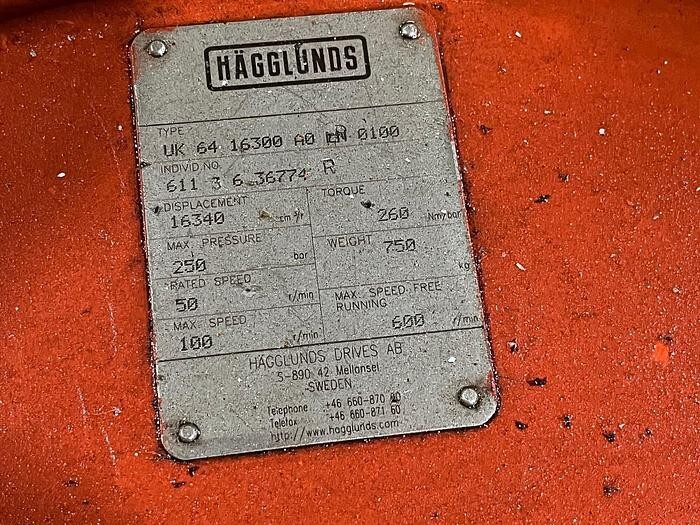 Used HAGGLUNDS HIGH TORQUE HYDRAULIC MOTOR TYPE UK 64 16300 A0 0100 SPARE NEW UNIT