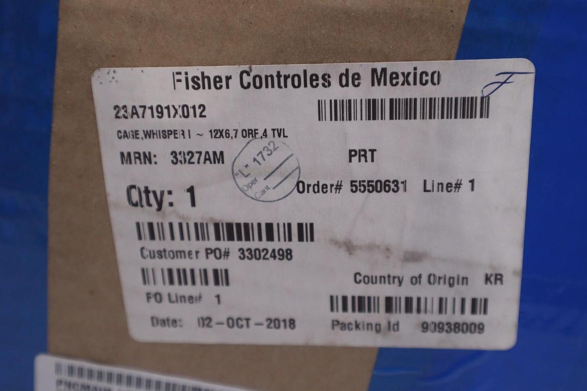 Fisher 23A7191X012 WHISPER CAGE 12x6,7 ORF, 4 TVL - STOCK GF736