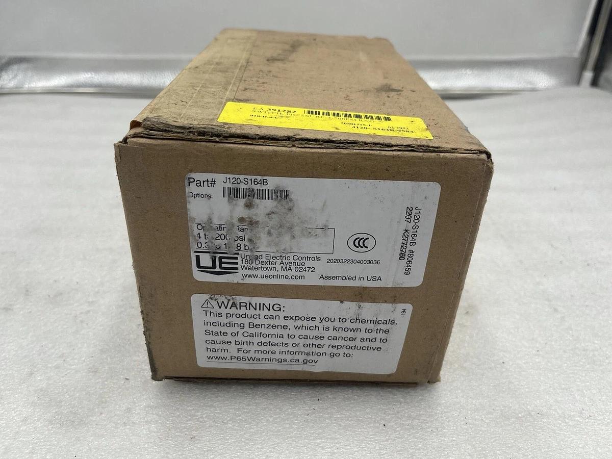 UE J120-S164B Pressure Switch 4 To 200 PSI 15A 480VAC STOCK 3865