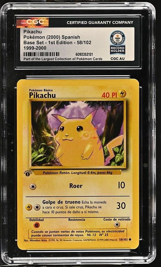 Used 1999 POKEMON SPANISH 1ST EDITION #58 PIKACHU CGC WORLD RECORD SLAB 1/1