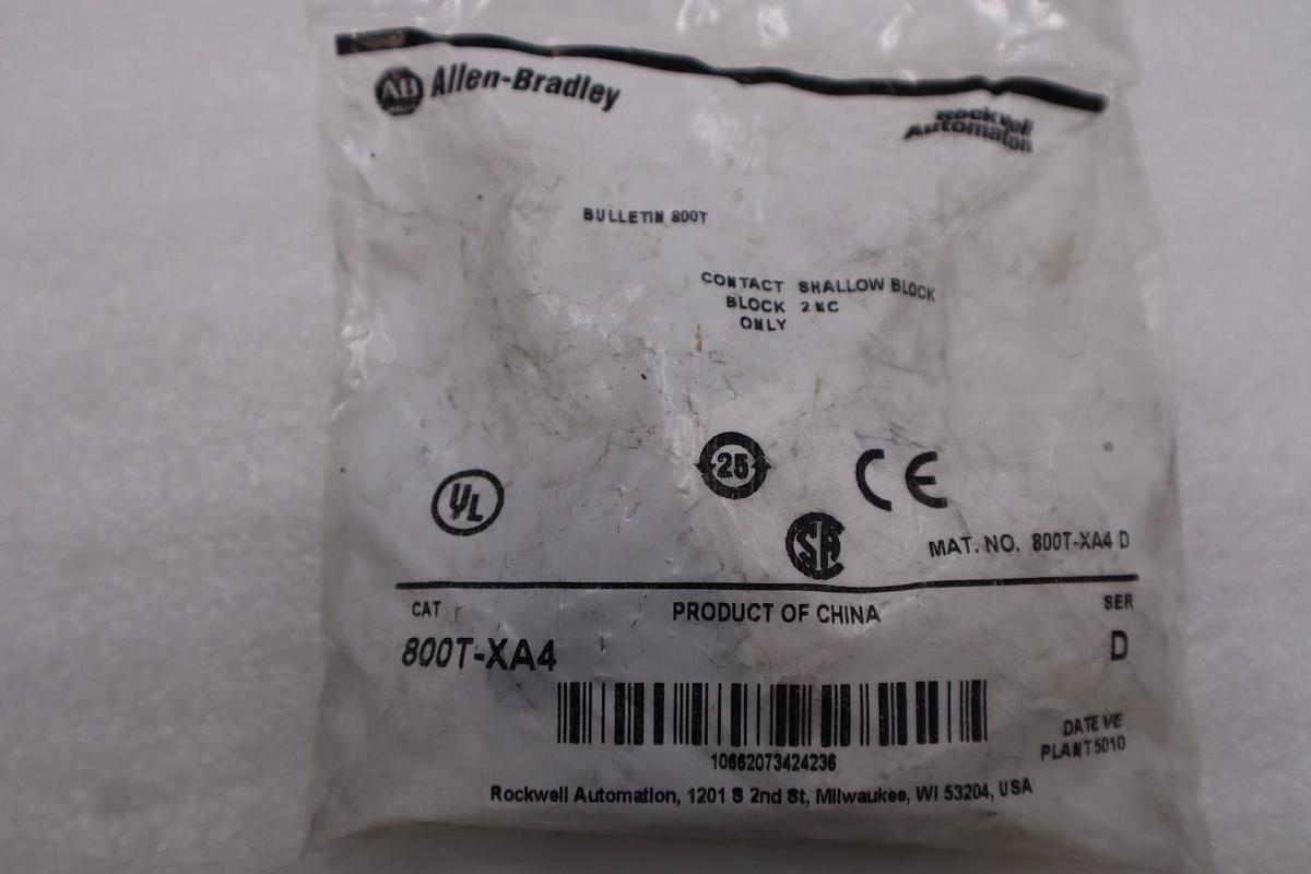 NEW AB Allen Bradley 800T-XA4 Contact Block Shallow Block STOCK H1533A