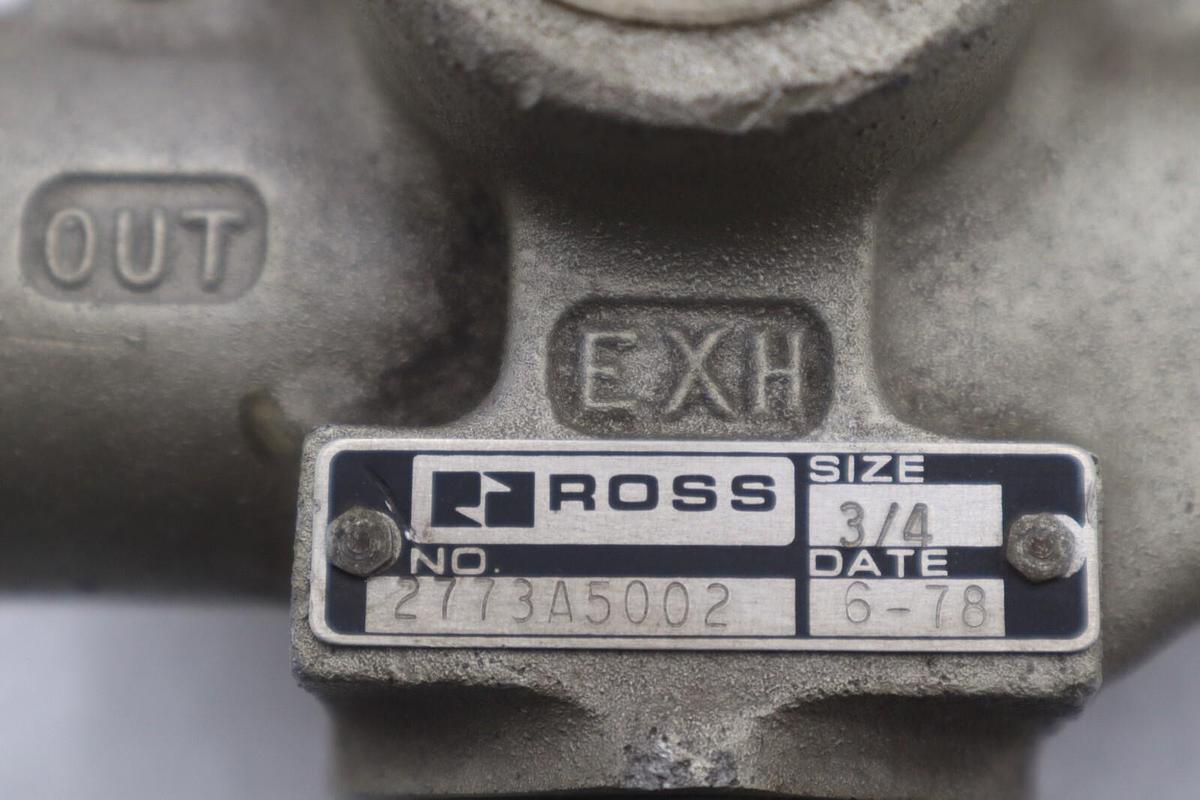 Used NEW GENUINE ROSS 387C93 VALVE 110V/50Hz SIZE 3/4 STOCK 4704
