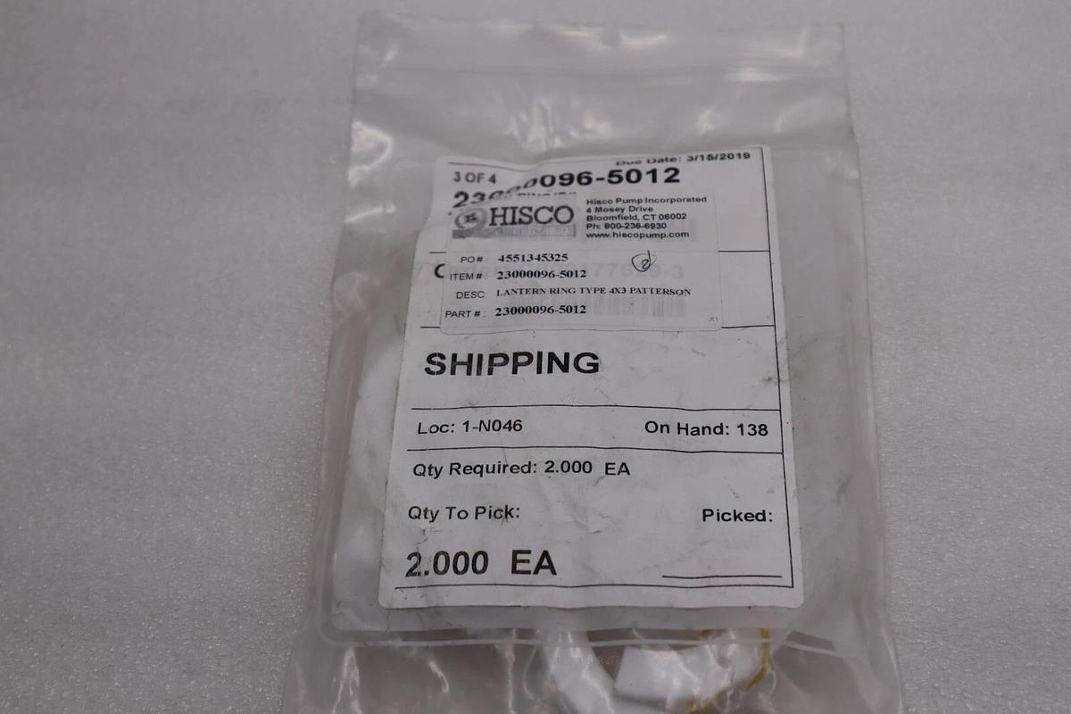 NEW HISCO PUMP INCO 23000096-5012 LANTERN RING TYPE 4X3 PATTERSON #L-475