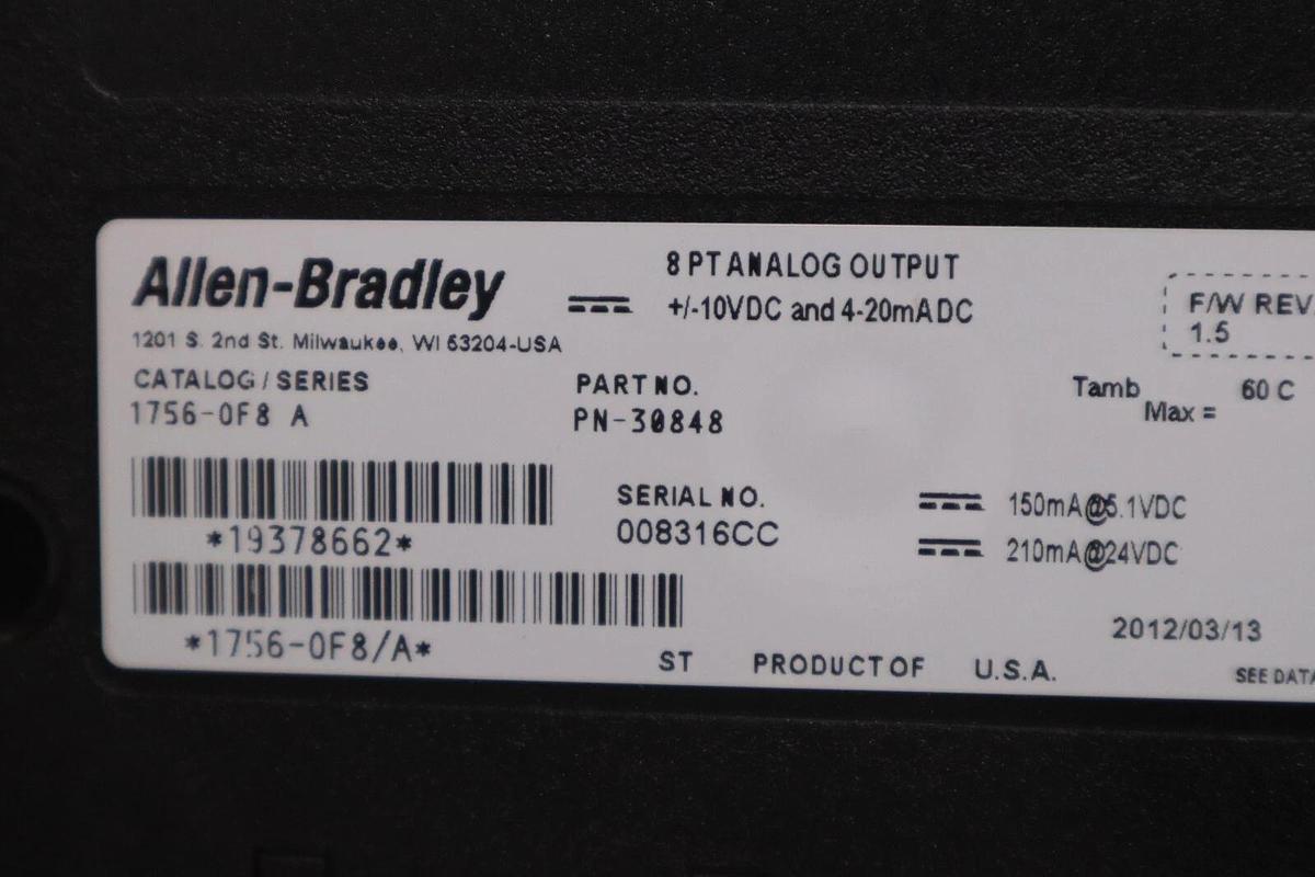 NEW Allen Bradley 1756-OF8/ 1756-0F8 ControlLogix Analog output STOCK H95A