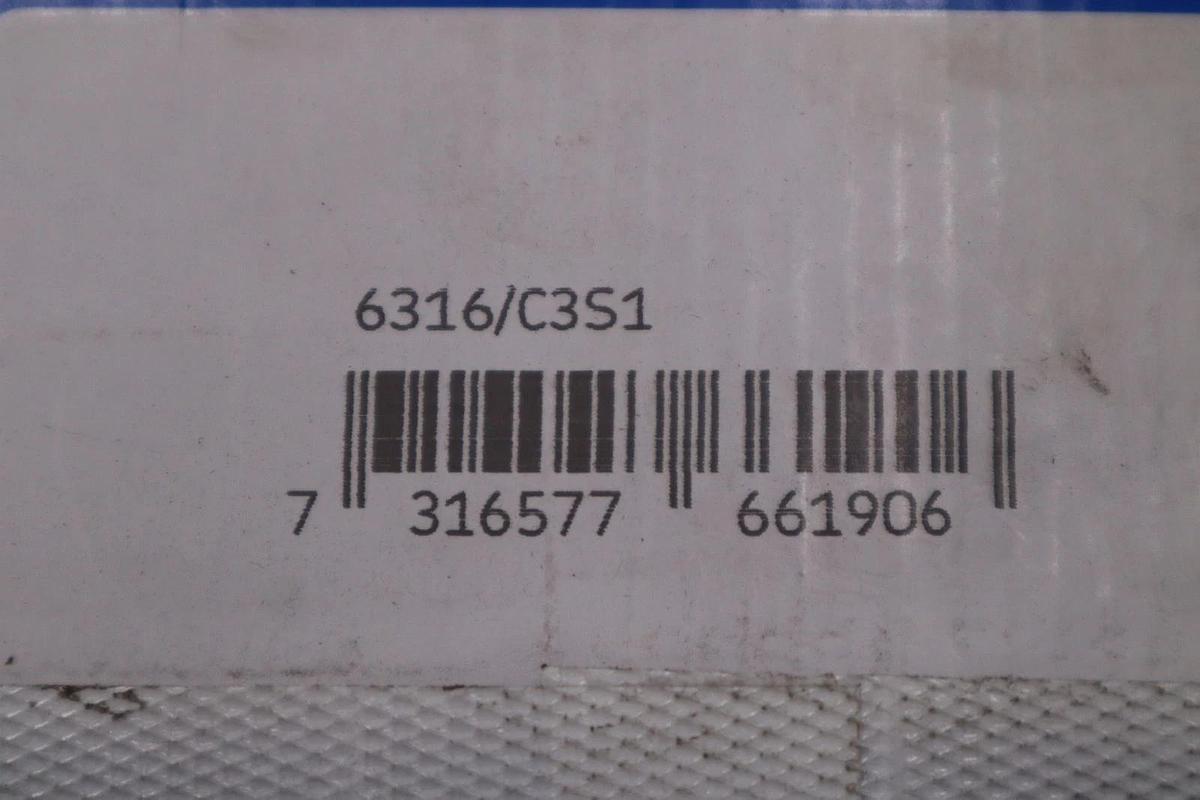 Used SKF 6316/C3S1 / 6316C3S1 Single Row Ball Bearing - NEW IN BOX - STOCK 5598CC