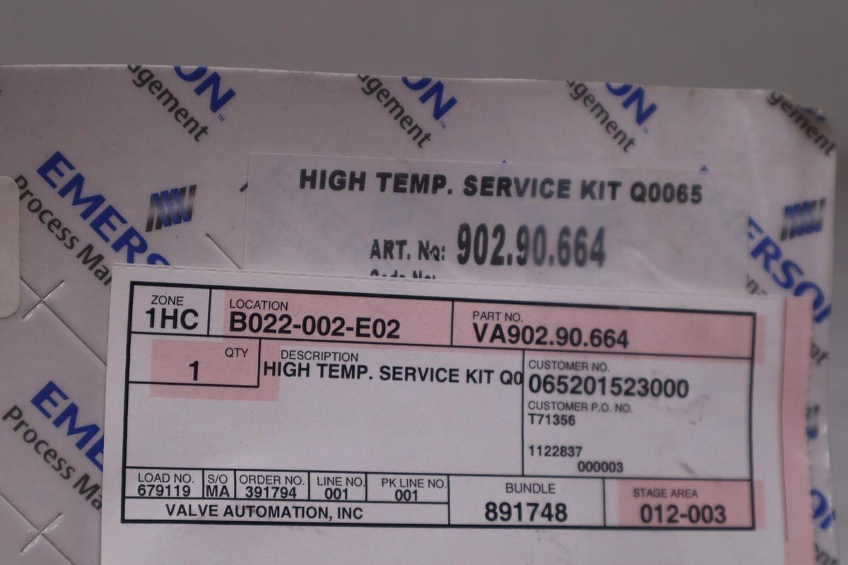 EMERSON HIGH TEMP SERVICE KIT Q0065 STOCK #123A