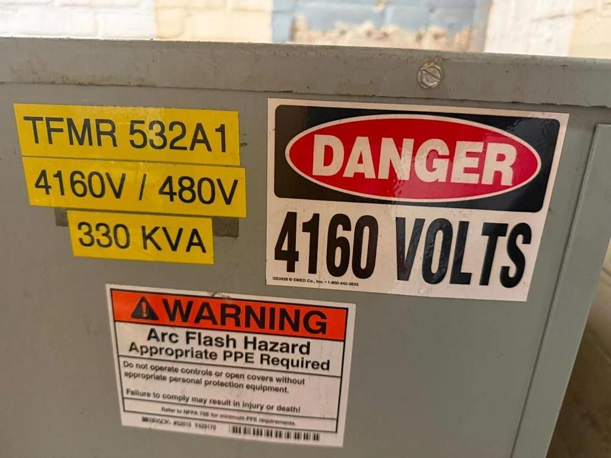 Used 330 KVA 4160/480 HAMMOND MANUFACTURING DRY TYPE TRANSFORMER