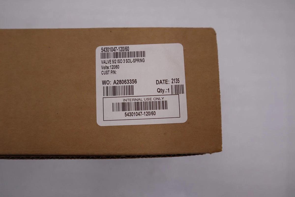 Used NEW ASCO SOLENOID SPRING VALVE 54301047-120/60 5/2 5 WAY 2 POSITION STK G10