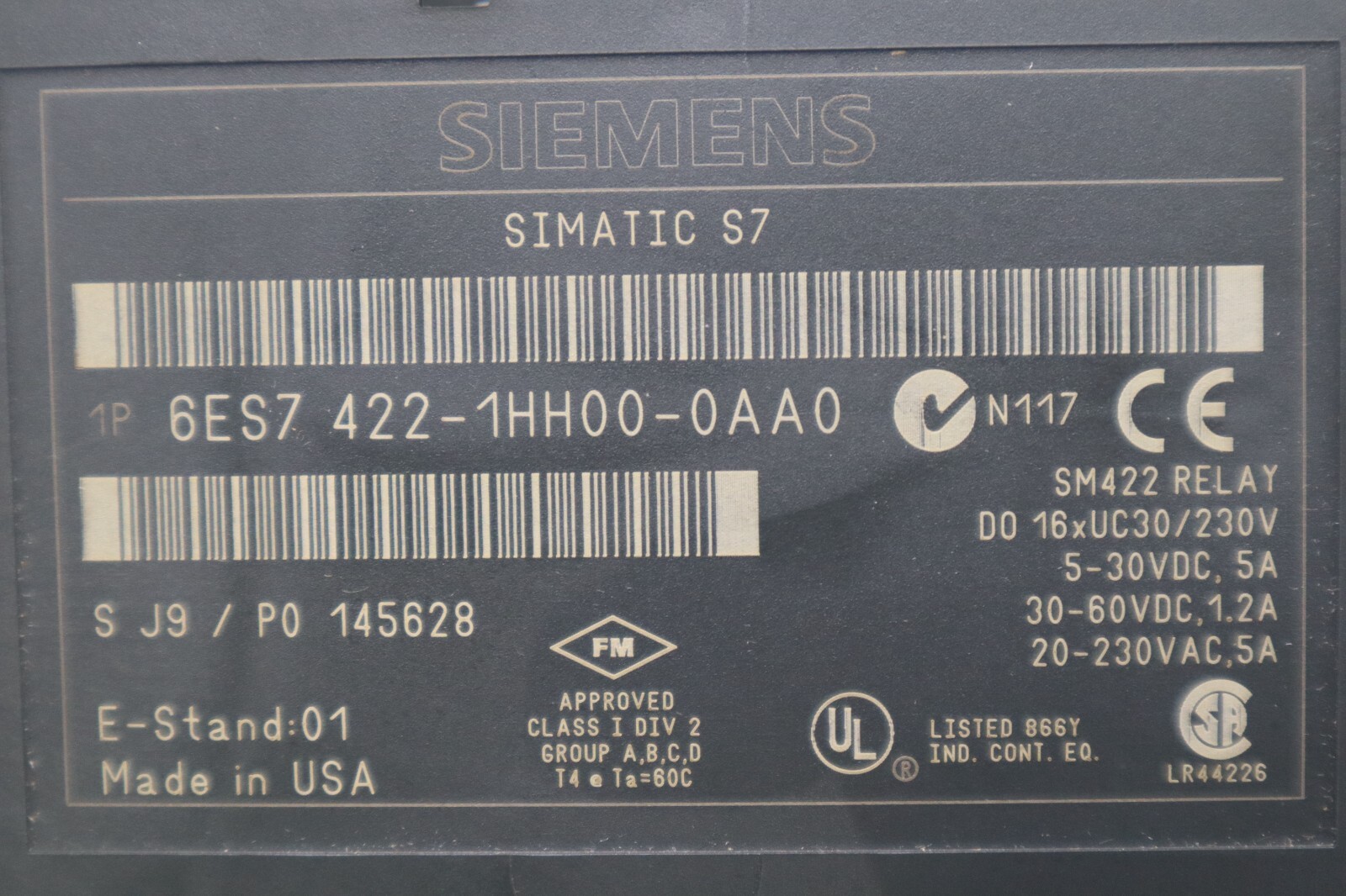 Used SIEMENS SIMATIC S7 6ES7 422-1HH00-0AA0 DIGITAL OUTPUT MODULE STOCK B-1255