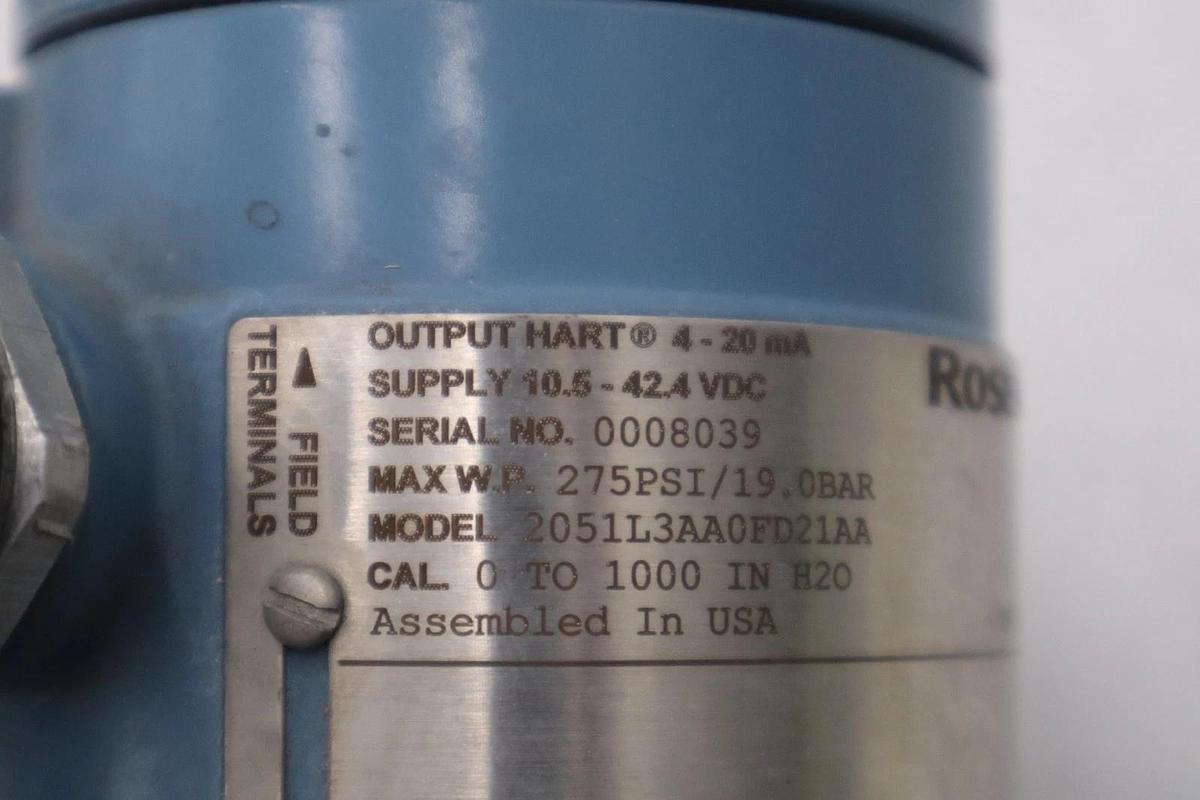 Used Rosemount 2051L3AA0FD21AA Pressure Transmitter 4 - 20 mA Hart STOCK 3528A