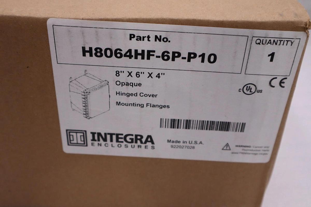 INTEGRA ENCLOSURES H8064HF-6P-P10 / H8064HF6PP10 (NEW IN BOX) STOCK H226