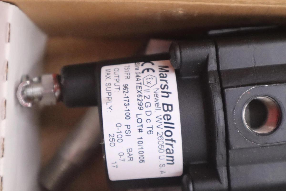 NEW OPEN BOX Marsh Bellofram 962-173-100 Pressure Regulator 962173100 STK K324A