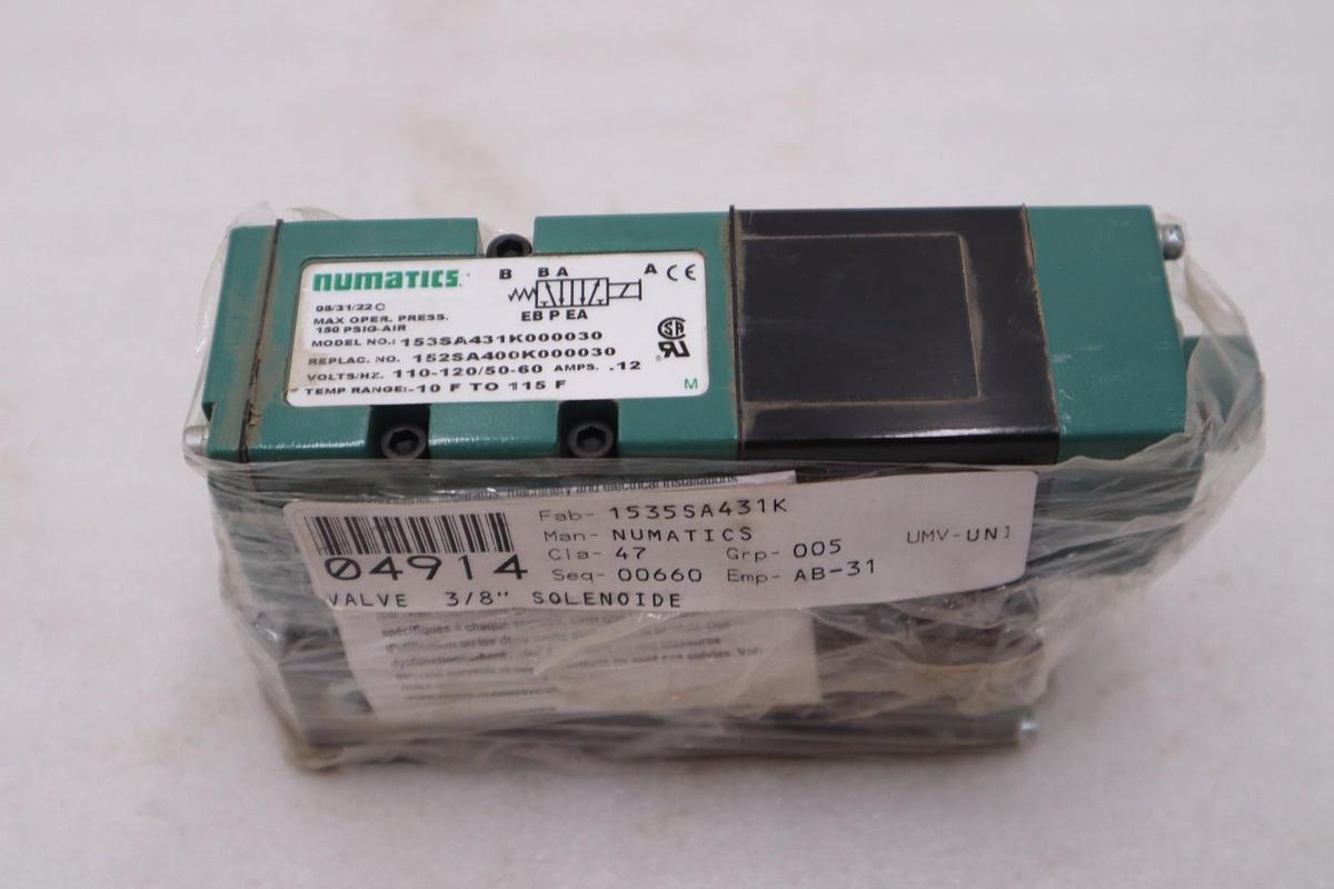 NUMATICS SPRING RETURN 153SA431K000030 SOLENOID VALVE - STOCK GF515A