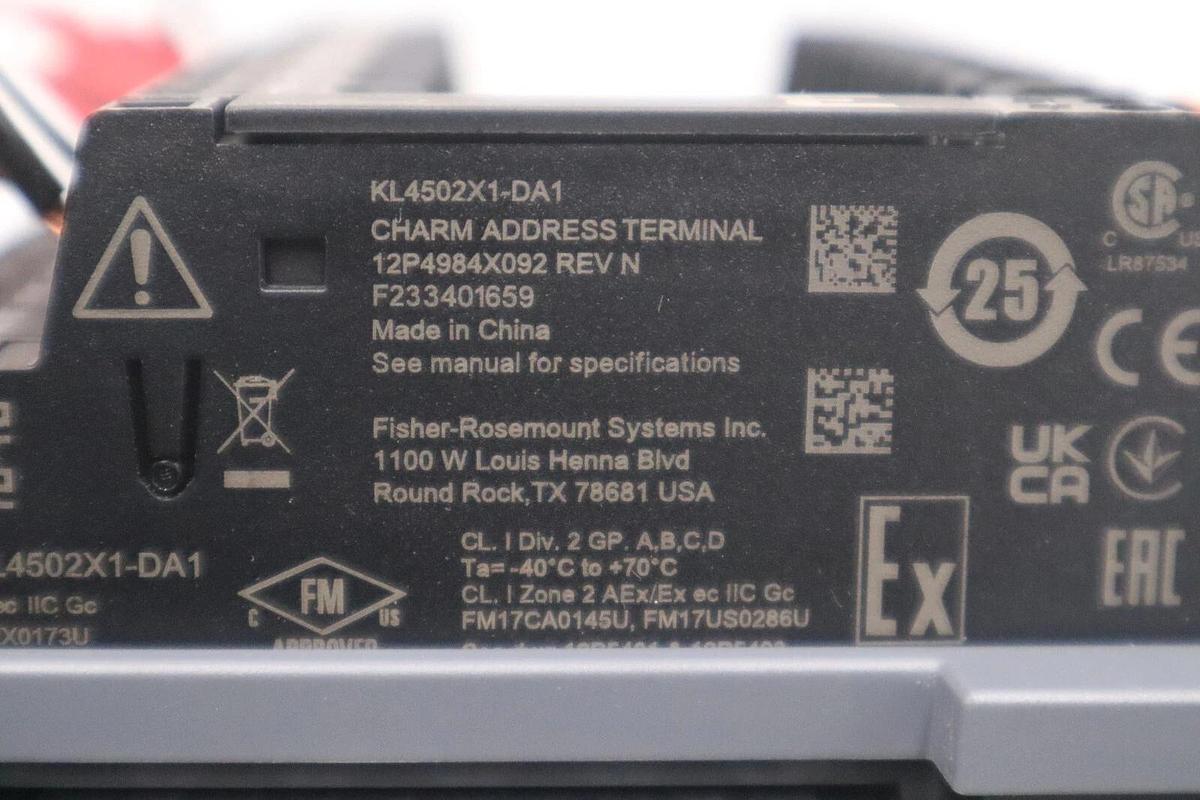 Used Emerson DeltaV KL4201X1-BA1 CHARM BASEPLATE USED UNIT STOCK 2914A