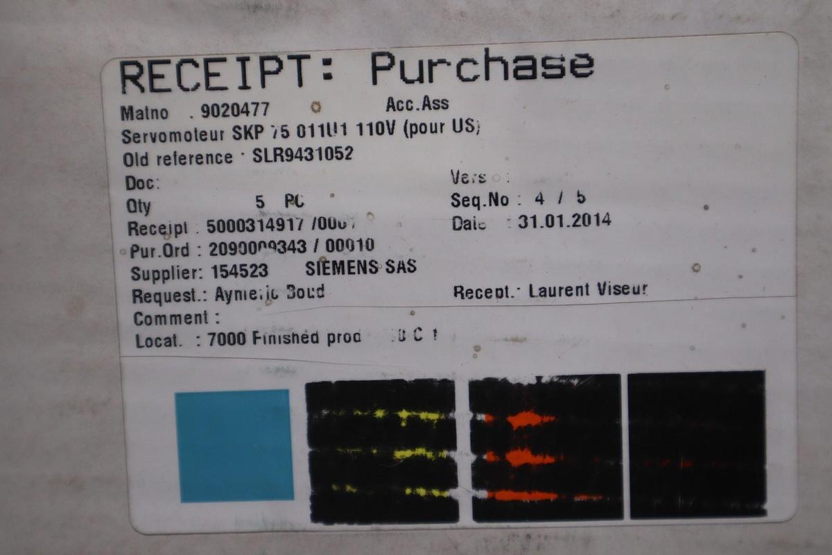 Used SIEMENS SKP75.011U1 Air/Gas Ratio Controlling Valve Actuator STK GF997