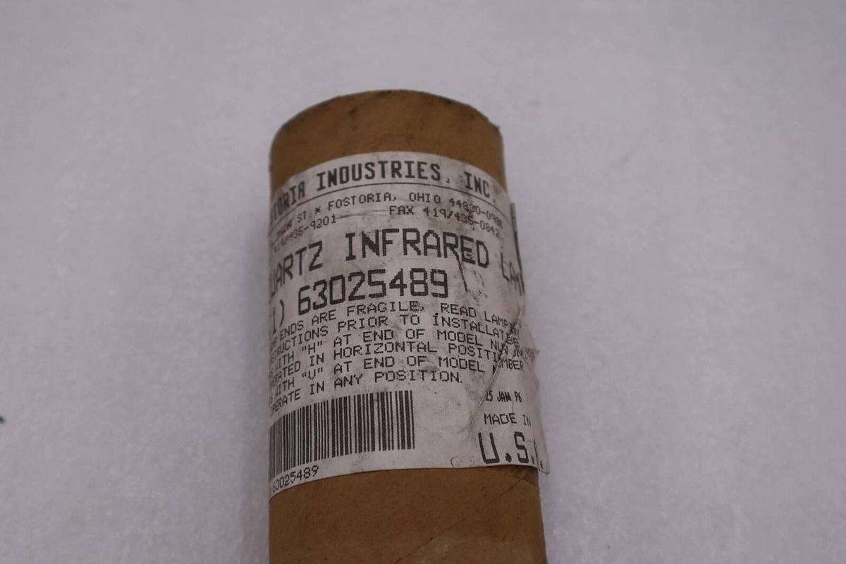Used FOSTORIA 63025489 INDUSTRIES CLEA QUARTZ INFARED LAMP STOCK #4144