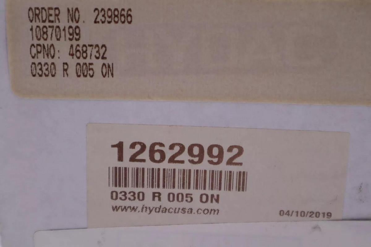 Hydac Hydraulic 1262992 0110 D 010 BH4HC Filter Element #011-A