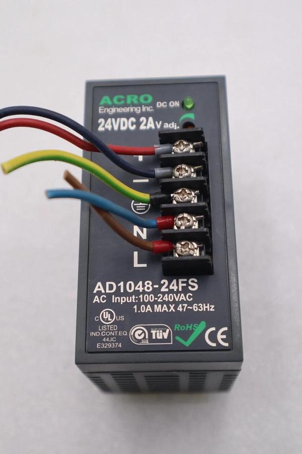 Used ACRO AD1048-24FS Rail Type Switching Power Supply 24V 2A STOCK K-2995-A