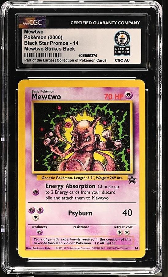 Used 2000 Pokemon Mewtwo Black Star Promo #14 CGC WORLD RECORD SLAB 1/1