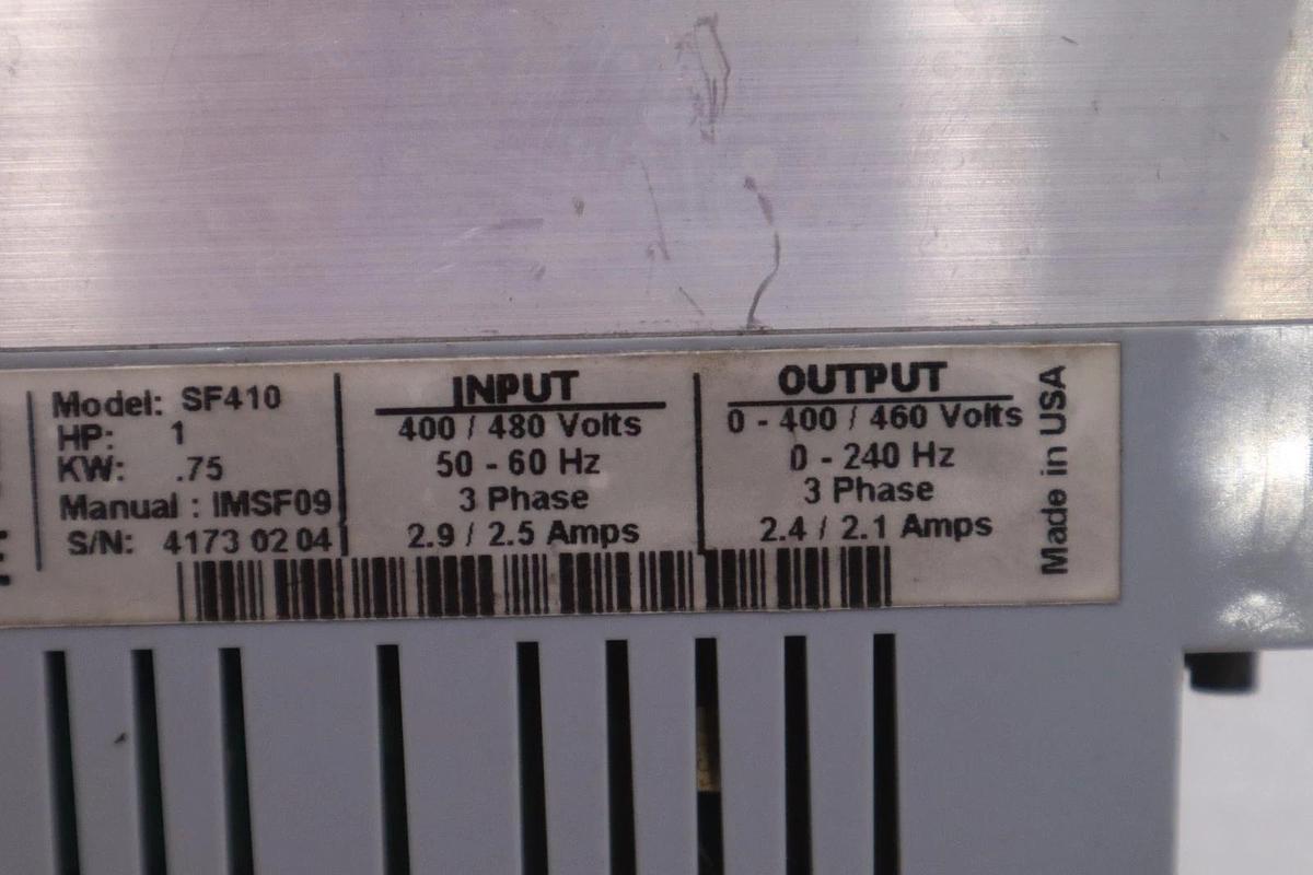 Used AC TECH SF410 VARIABLE SPEED DRIVE 1HP 480V STOCK K1128A