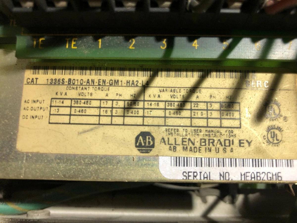 Used ALLEN BRADLEY 1336S-B010-AA-EN-GM1-HA2-L4 DRIVE SER C STOCK SK004