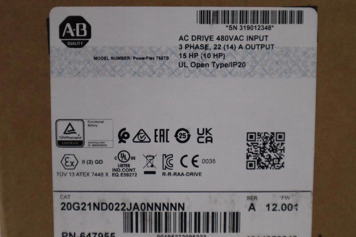 ALLEN BRADLEY 20G21ND022JA0NNNNN POWERFLEX 755TS NEW 2024 UNIT STOCK 811-C