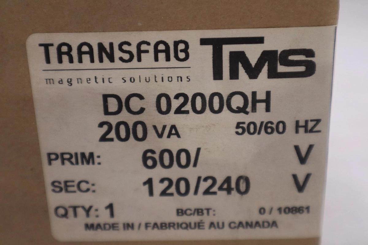 Used TRANSFAB TMS DC0200QH/ DC-0200-QH CONTROL TRANSFORMER - STOCK GF1048