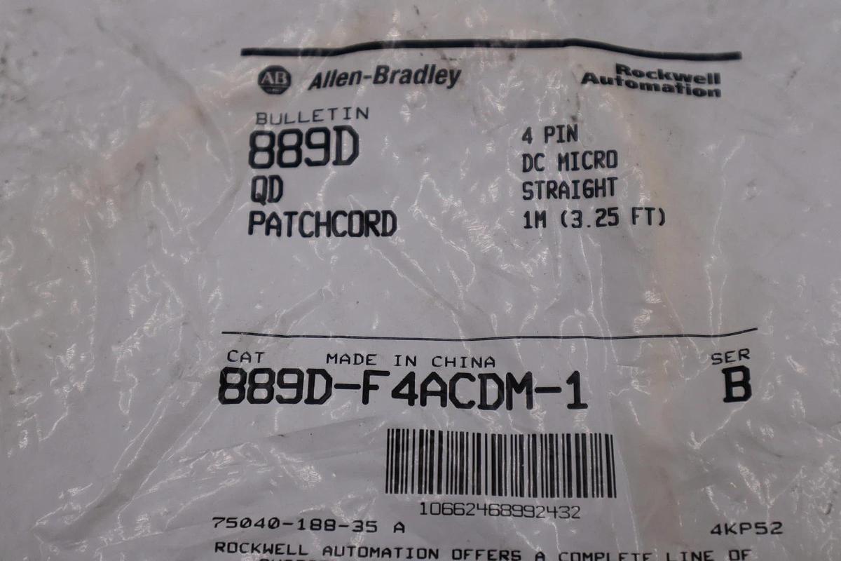 Used NEW SEALED AB ALLEN BRADLEY 889D-F4ACDM-1  SER. B PATHCORD STOCK H1693