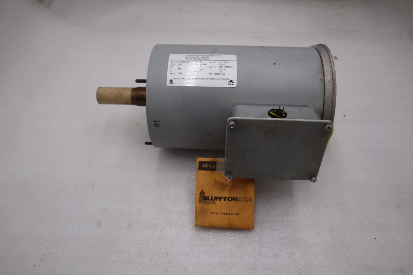 BLUFFTON 2HP 1725RPM 575V 60 HZ PUMP MOTOR - STOCK HP187