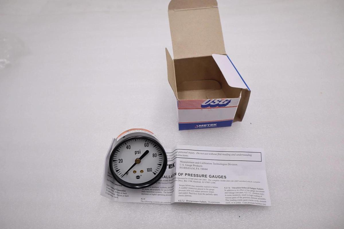 NEW USG Ametek 163273 Air Gauge 100 PSI 1/4 NPT STOCK H883A