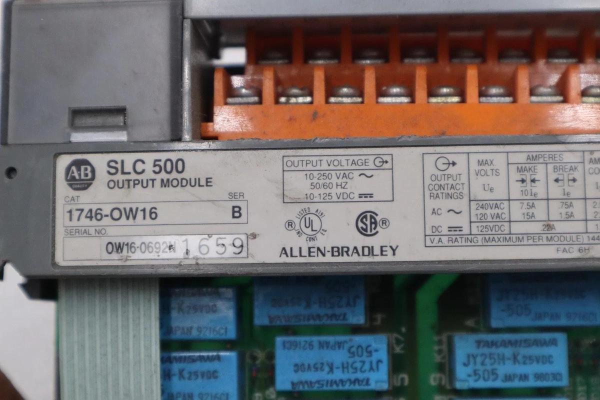 Used AB 1746-OW16 SER B ALLEN BRADLEY OUTPUT MODULE STOCK 5345A