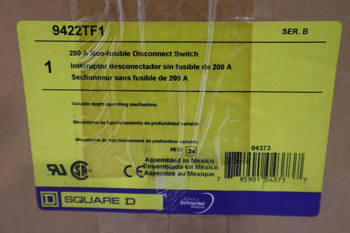 Used NEW Square D 9422TF1 200A 600V Flange Mounted 200 AMP STOCK GF-1392