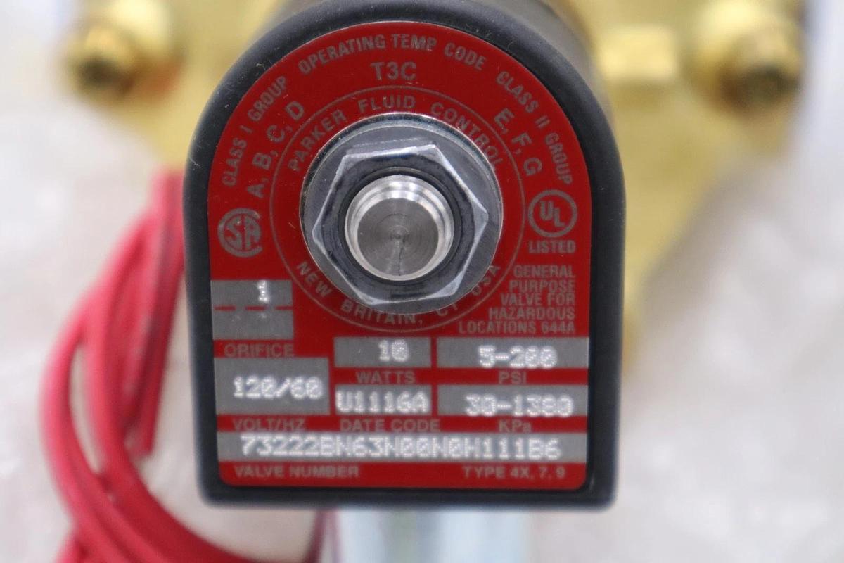 Used NIB PARKER 73222BN63N00N0H111B6 SOLENOID VALVE STOCK 2896A