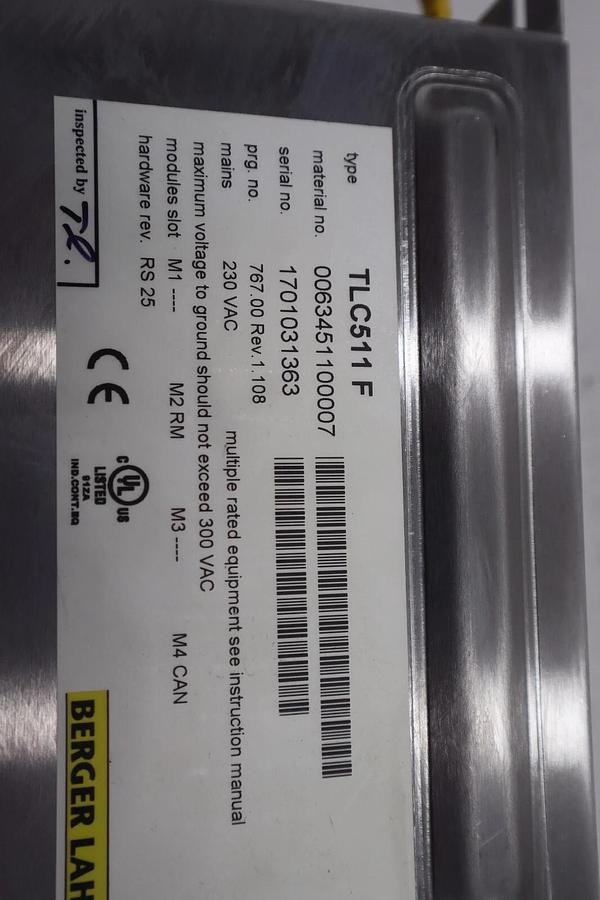 Used Bereger Lahr TLC511 F Servo Drive POSITIONING CONTROLLER 5 AMP STOCK B-717