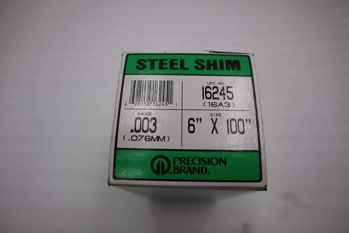 NEW OPEN BOX Precision Brand 16245 .003", 6" x 100" Steel Shim STOCK H404A