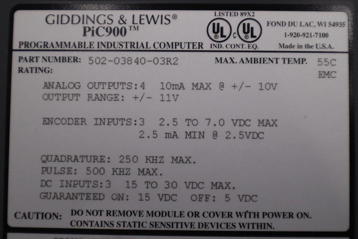 FIVES GIDDINGS & LEWIS 502-03840-03R2 / 5020384003R2 (NEW WITH BOX) STOCK GF1331