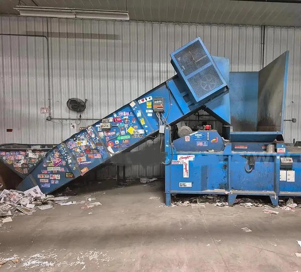 Used EXCEL EX-60 AUTOMATIC MANUAL TIE BALER WITH CONVEYOR VIDEO AVAILABLE