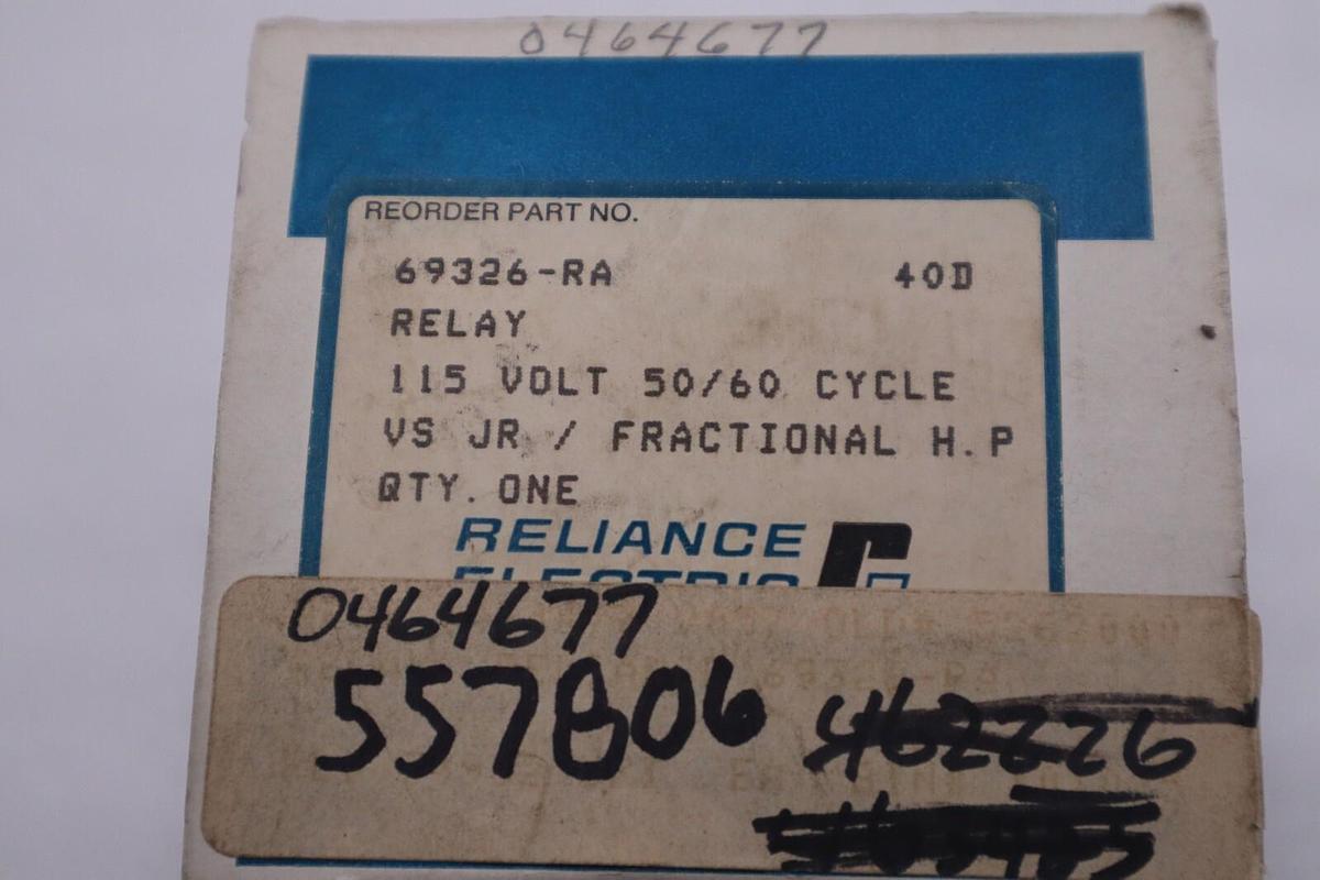 NEW IN BOX RELIANCE POTTER & BRUMFIELD 69326-RA RELAY STOCK G643A