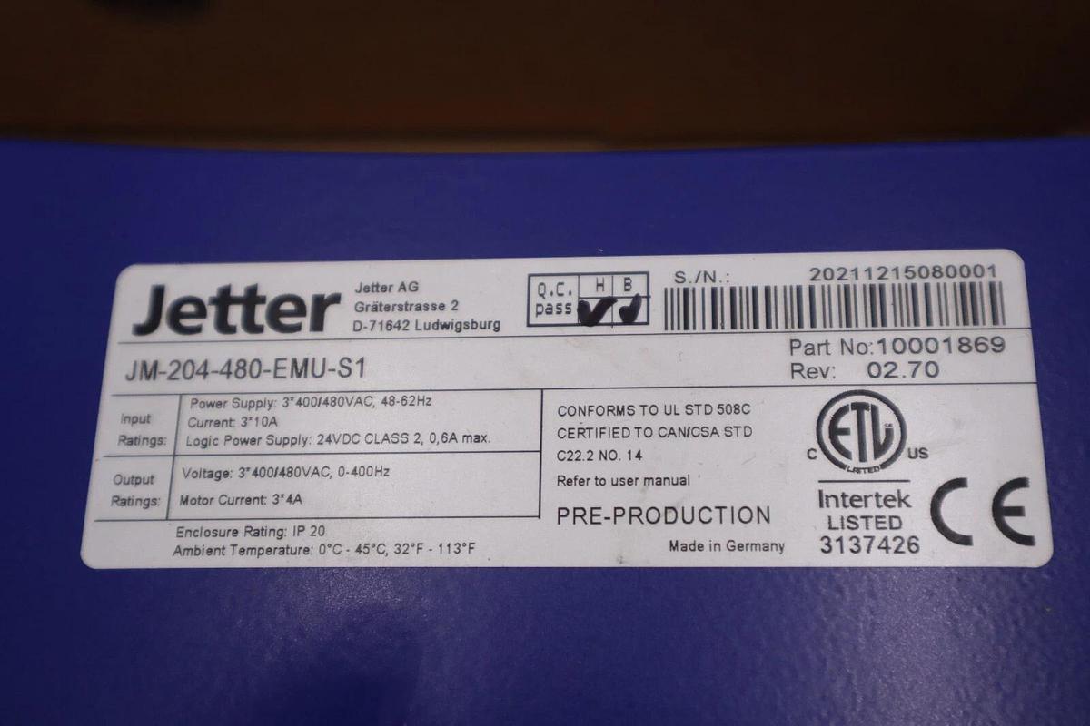 NEW IN BOX Jetter JM-204-480-EMU-S1 10001869 Servo Drive STOCK H111