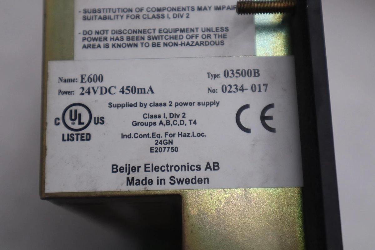 BEIJER ELECTRONICS E600 HMI TYPE: 03500B OPERATOR PANEL NEW IN BOX STOCK 2175A