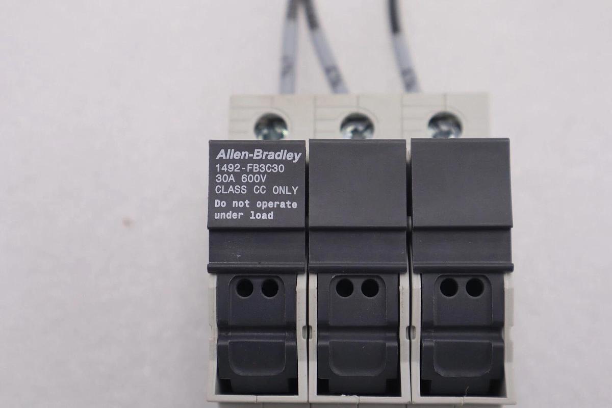 Used ALLEN-BRADLEY 1492-FB3C30 SERIES B 30A 600V CLASS CC FUSE HOLDER STOCK #K-579A